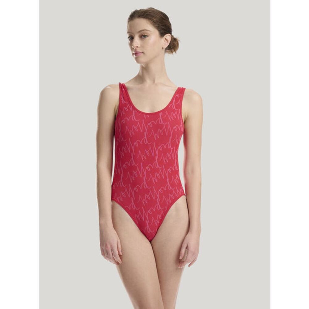 Wolford W Athleisure Bodysuit Red Glow/Orchid RARE Flirty Bold Party Baddie